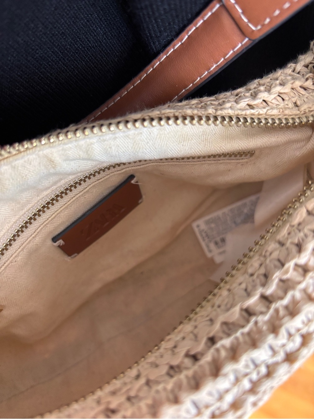 Zara Woven Straw Crescent Shoulder Bag - Picture 5 of 5